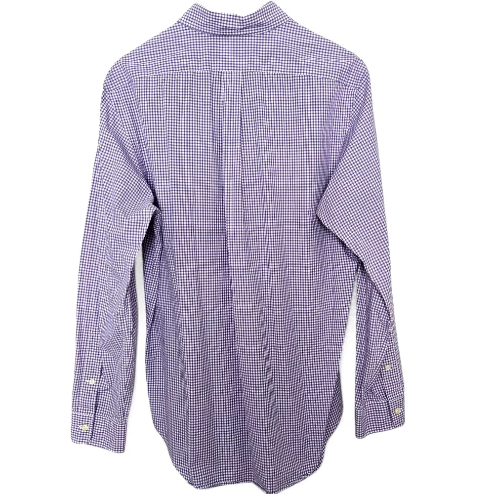 Polo Ralph‎ Lauren Purple Gingham Check Shirt Men's Preppy Embroidered Pony L